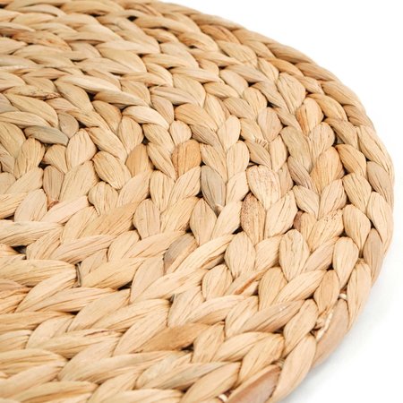 Vintiquewise Decorative Round 25'' Natural Woven Handmade Water Hyacinth Placemats, PK 4 QI004238-25